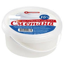 Сметана Гаврюша відро пластикове, 15%, 5000г